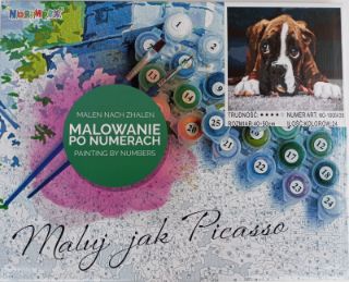 Obrázek z Malování podle čísel na plátno 40x50cm - štěně Boxera 